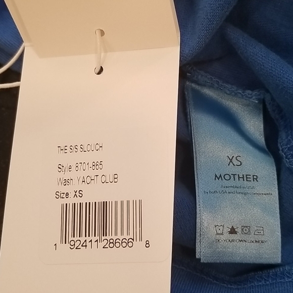 💕MOTHER💕 The Short Sleeve Slouch Tee Yacht Club Graphic Tee Blue XS NWT - Picture 16 of 16